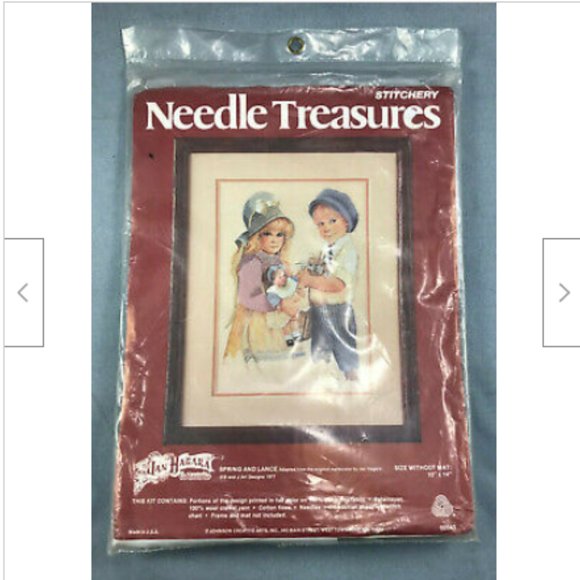 Vtg Jan Hagara Needle Treasures Crewel Embroidery Kit Spring and Lance 00543 - Picture 2 of 3